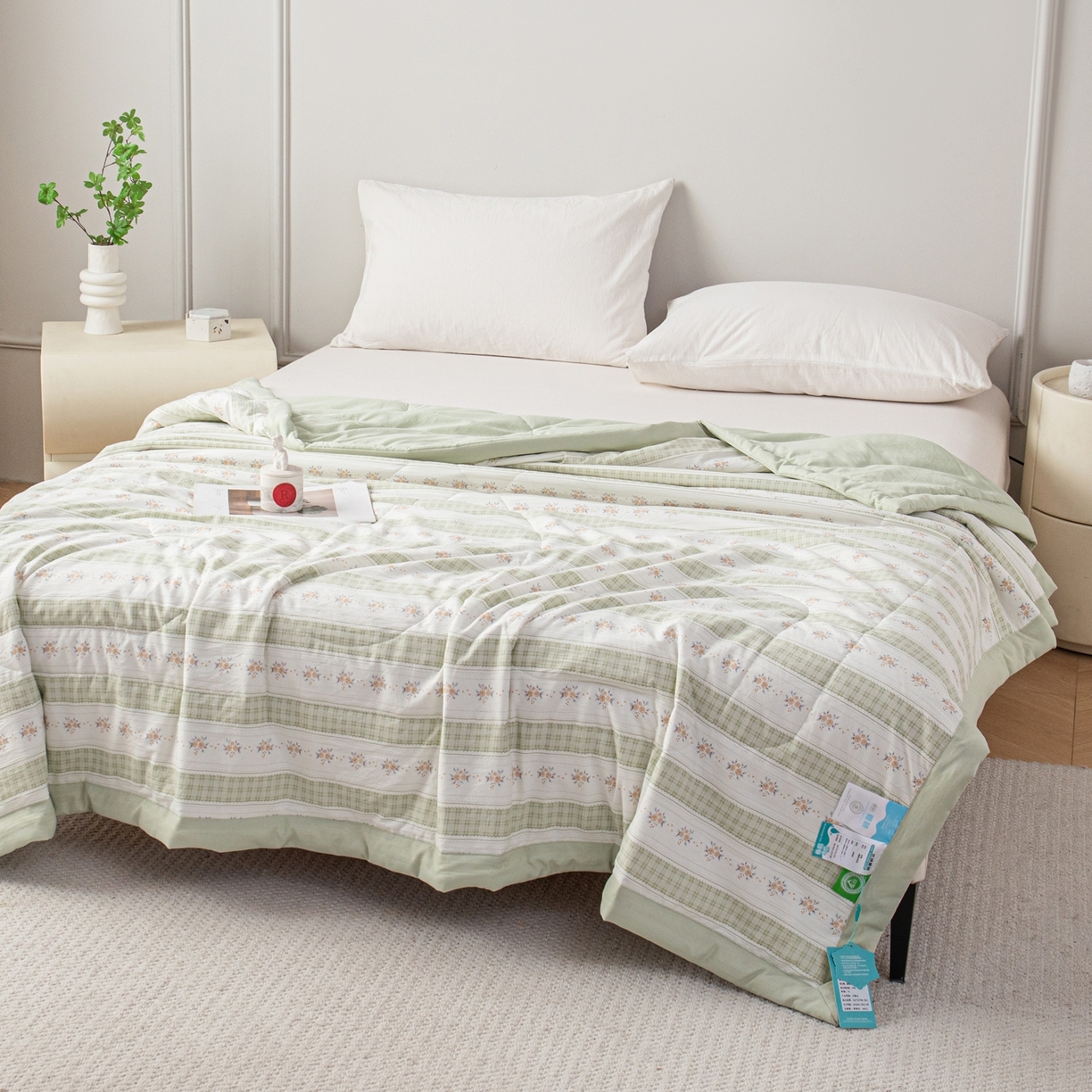 91家纺网 家纺一手货源 找家纺 亿莱鑫 2026新款时尚优棉夏被夏凉被空调被 清晨花恋