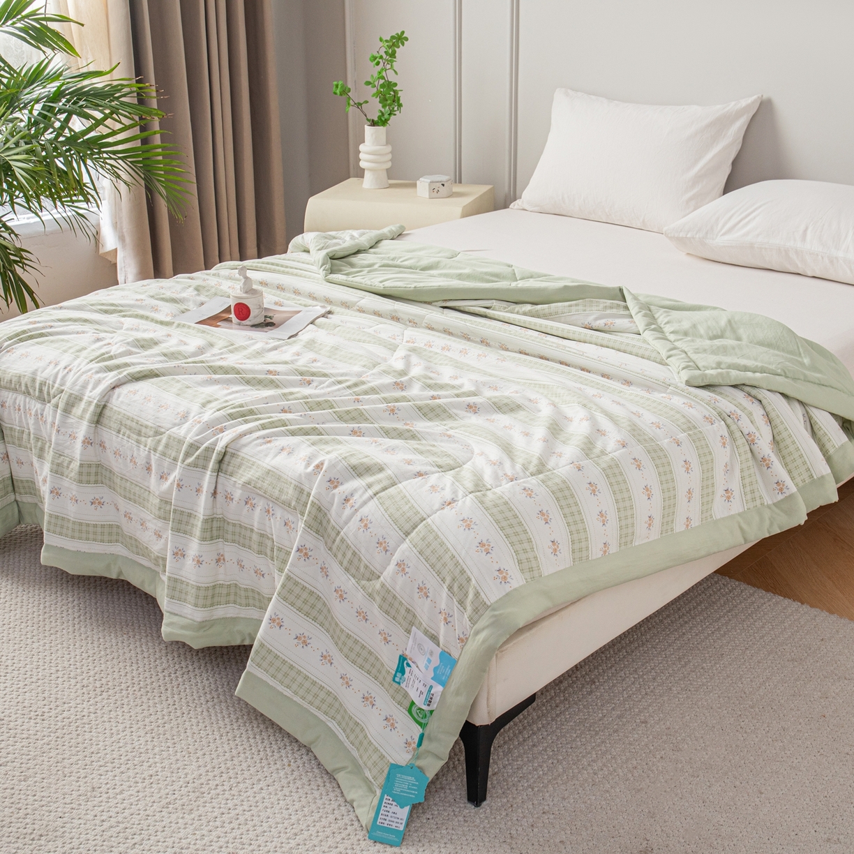 91家纺网 家纺一手货源 找家纺 亿莱鑫 2026新款时尚优棉夏被夏凉被空调被 清晨花恋