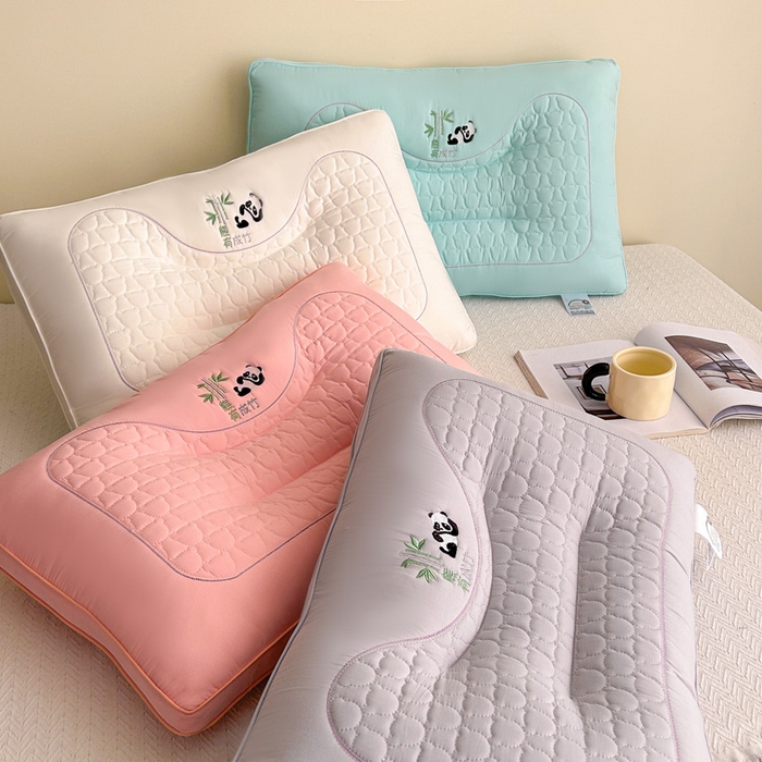 91家纺网 家纺一手货源 找家纺 浩宇家纺 2026新款熊猫熊有成竹枕头枕芯成人家用舒适定型护颈款6317 组图仅供参考不可下单