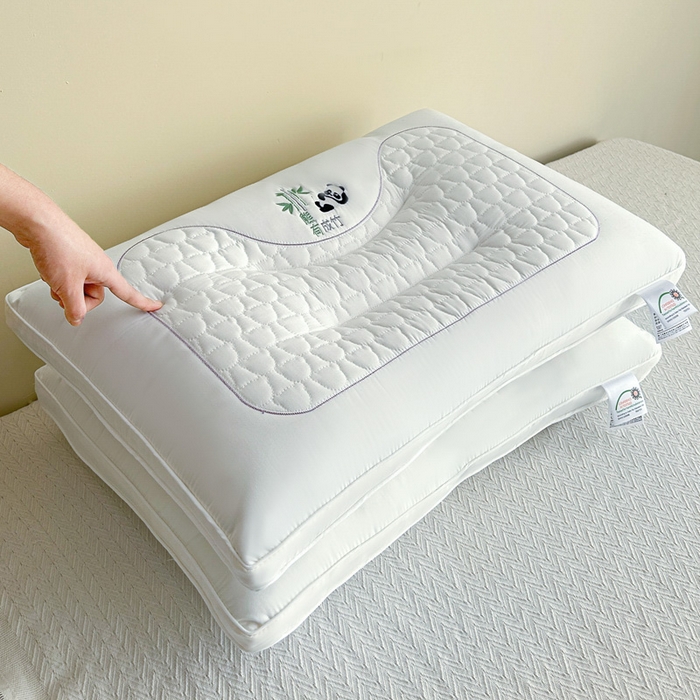 91家纺网 家纺一手货源 找家纺 （总）浩宇家纺 2026新款熊猫熊有成竹枕头枕芯成人家用舒适定型护颈款6317