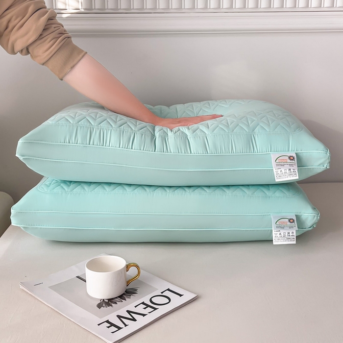 91家纺网 家纺一手货源 找家纺 浩宇家纺 2026新款小热艾枕头热熔枕枕芯单枕芯整张棉高弹不变形可水洗款6318 蓝色