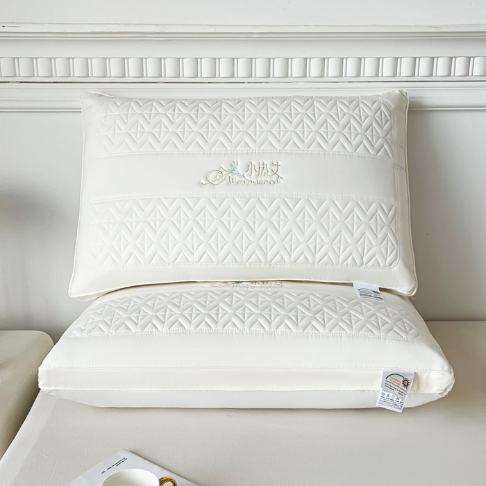 91家纺网 家纺一手货源 找家纺 浩宇家纺 2026新款小热艾枕头热熔枕枕芯单枕芯整张棉高弹不变形可水洗款6318 白色