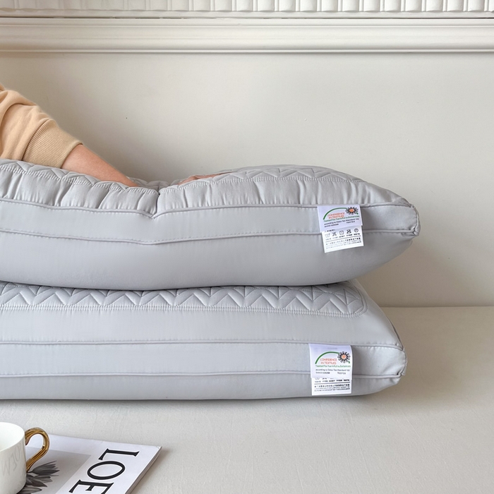 91家纺网 家纺一手货源 找家纺 浩宇家纺 2026新款小热艾枕头热熔枕枕芯单枕芯整张棉高弹不变形可水洗款6318 灰色