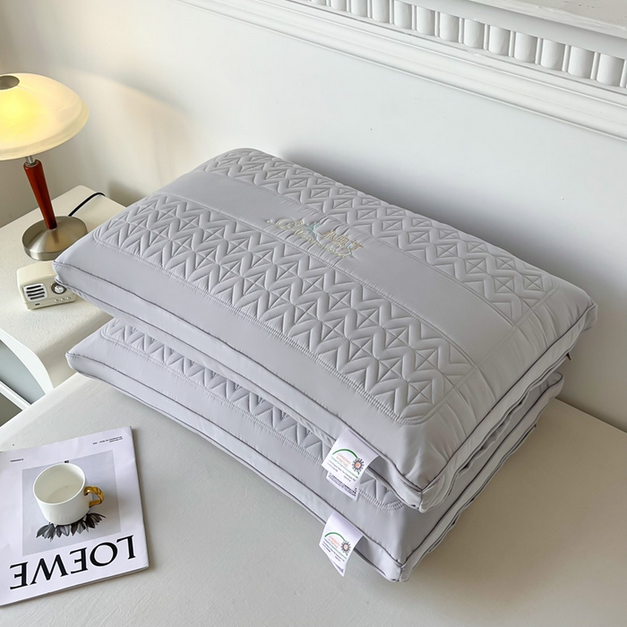 浩宇家纺 2026新款小热艾枕头热熔枕枕芯单枕芯整张棉高弹不变形可水洗款6318 灰色