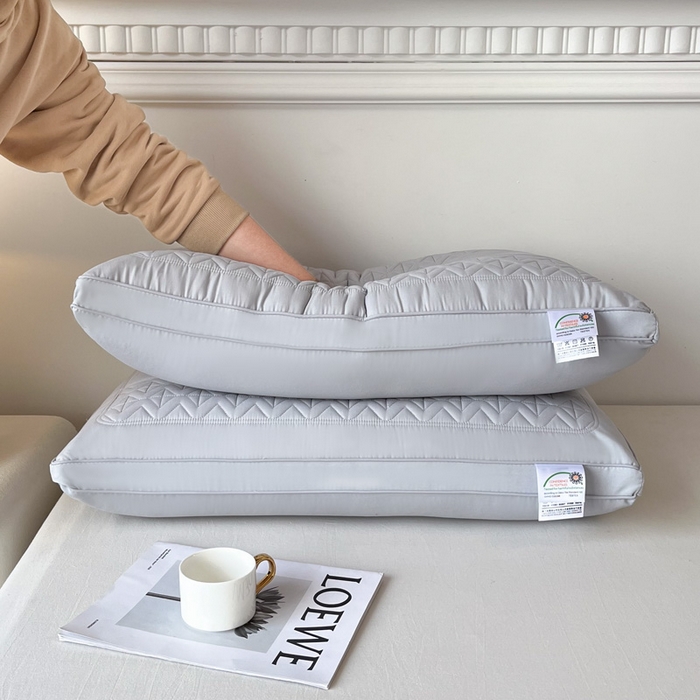 91家纺网 家纺一手货源 找家纺 浩宇家纺 2026新款小热艾枕头热熔枕枕芯单枕芯整张棉高弹不变形可水洗款6318 灰色