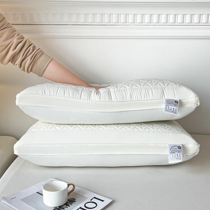 91家纺网 家纺一手货源 找家纺 浩宇家纺 2026新款小热艾枕头热熔枕枕芯单枕芯整张棉高弹不变形可水洗款6318 白色