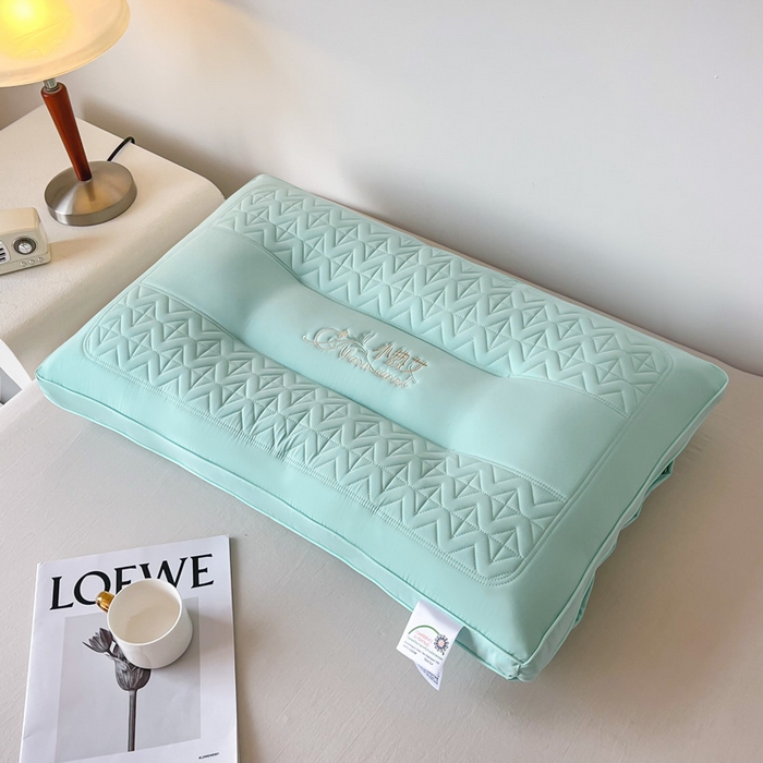 91家纺网 家纺一手货源 找家纺 浩宇家纺 2026新款小热艾枕头热熔枕枕芯单枕芯整张棉高弹不变形可水洗款6318 蓝色