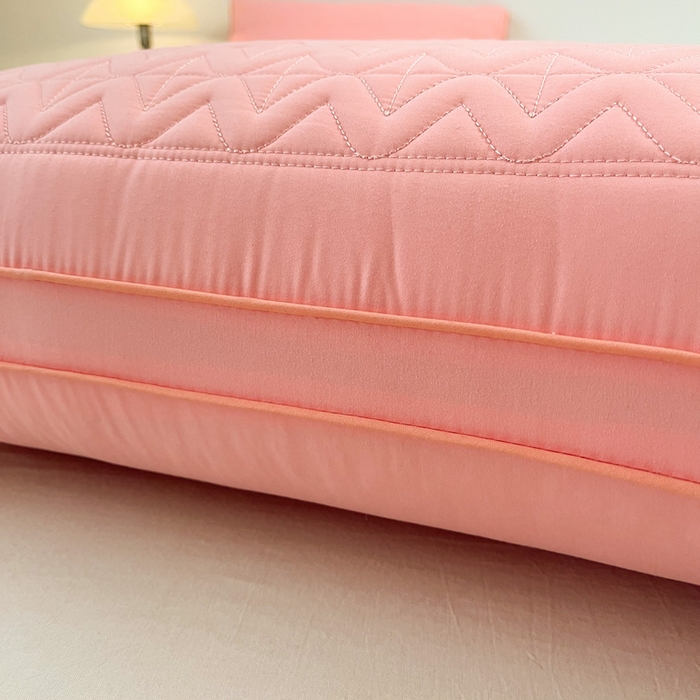 91家纺网 家纺一手货源 找家纺 浩宇家纺 2026新款小热艾枕头热熔枕枕芯单枕芯整张棉高弹不变形可水洗款6318 粉色