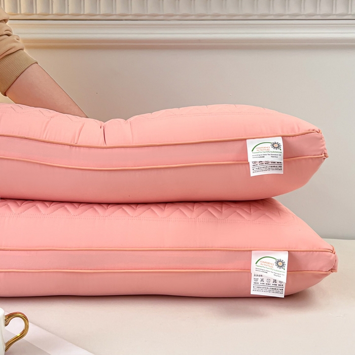 91家纺网 家纺一手货源 找家纺 浩宇家纺 2026新款小热艾枕头热熔枕枕芯单枕芯整张棉高弹不变形可水洗款6318 粉色