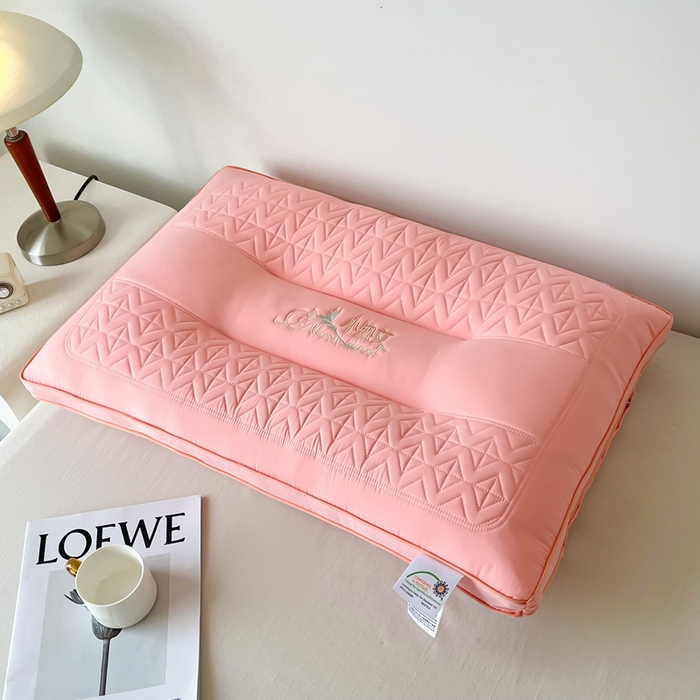 91家纺网 家纺一手货源 找家纺 浩宇家纺 2026新款小热艾枕头热熔枕枕芯单枕芯整张棉高弹不变形可水洗款6318 粉色