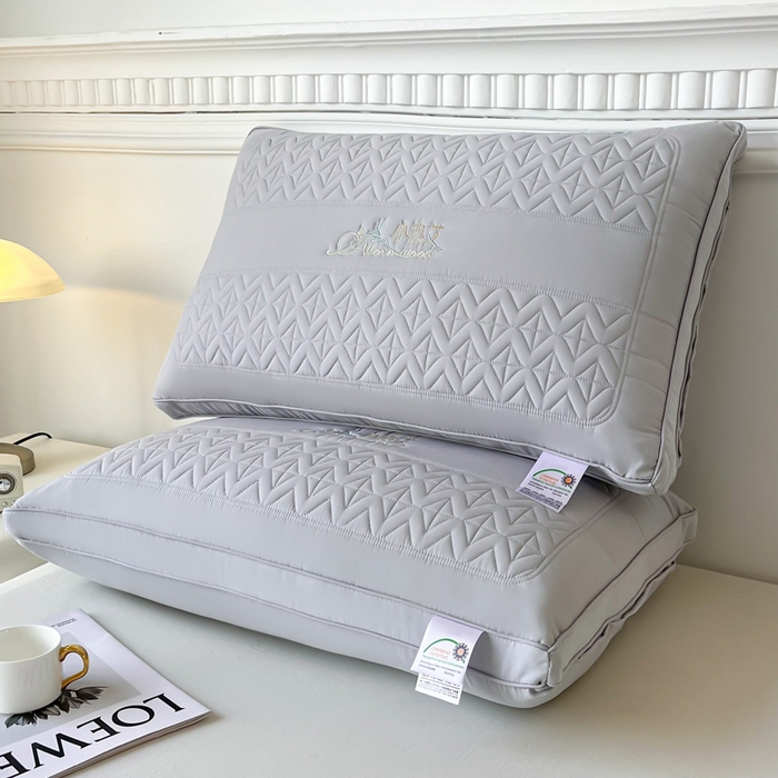 91家纺网 家纺一手货源 找家纺 浩宇家纺 2026新款小热艾枕头热熔枕枕芯单枕芯整张棉高弹不变形可水洗款6318 灰色