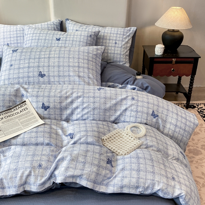 91家纺网 家纺一手货源 找家纺 （总）红日子纺织品 2026春夏云感复古+小清新皱皱纱四件套