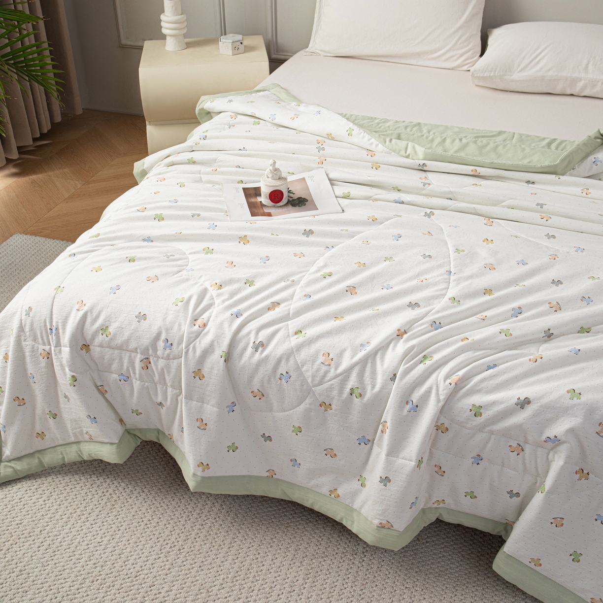 91家纺网 家纺一手货源 找家纺 亿莱鑫 2026新款时尚优棉夏被夏凉被空调被 小木马