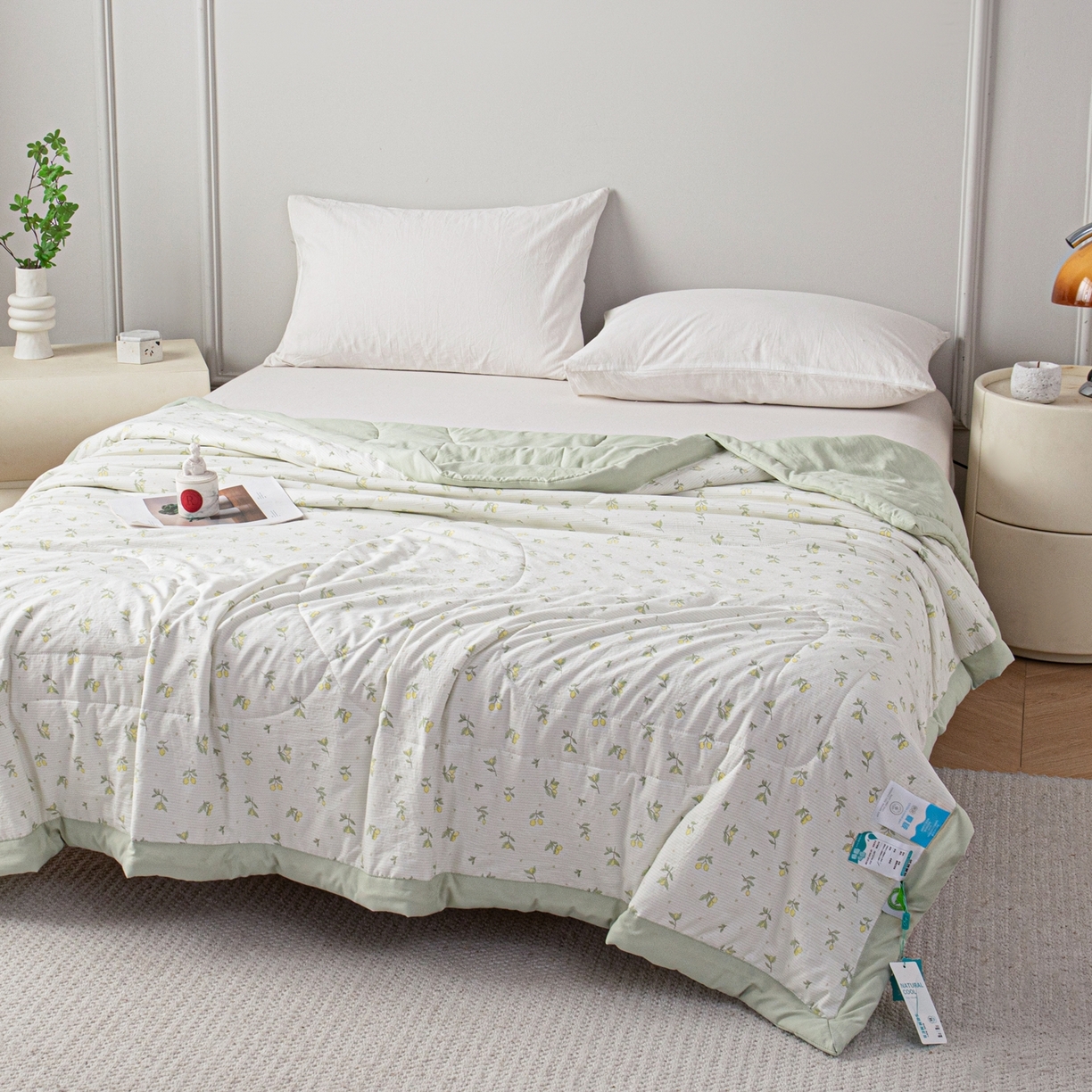 91家纺网 家纺一手货源 找家纺 亿莱鑫 2026新款时尚优棉夏被夏凉被空调被 小青柠