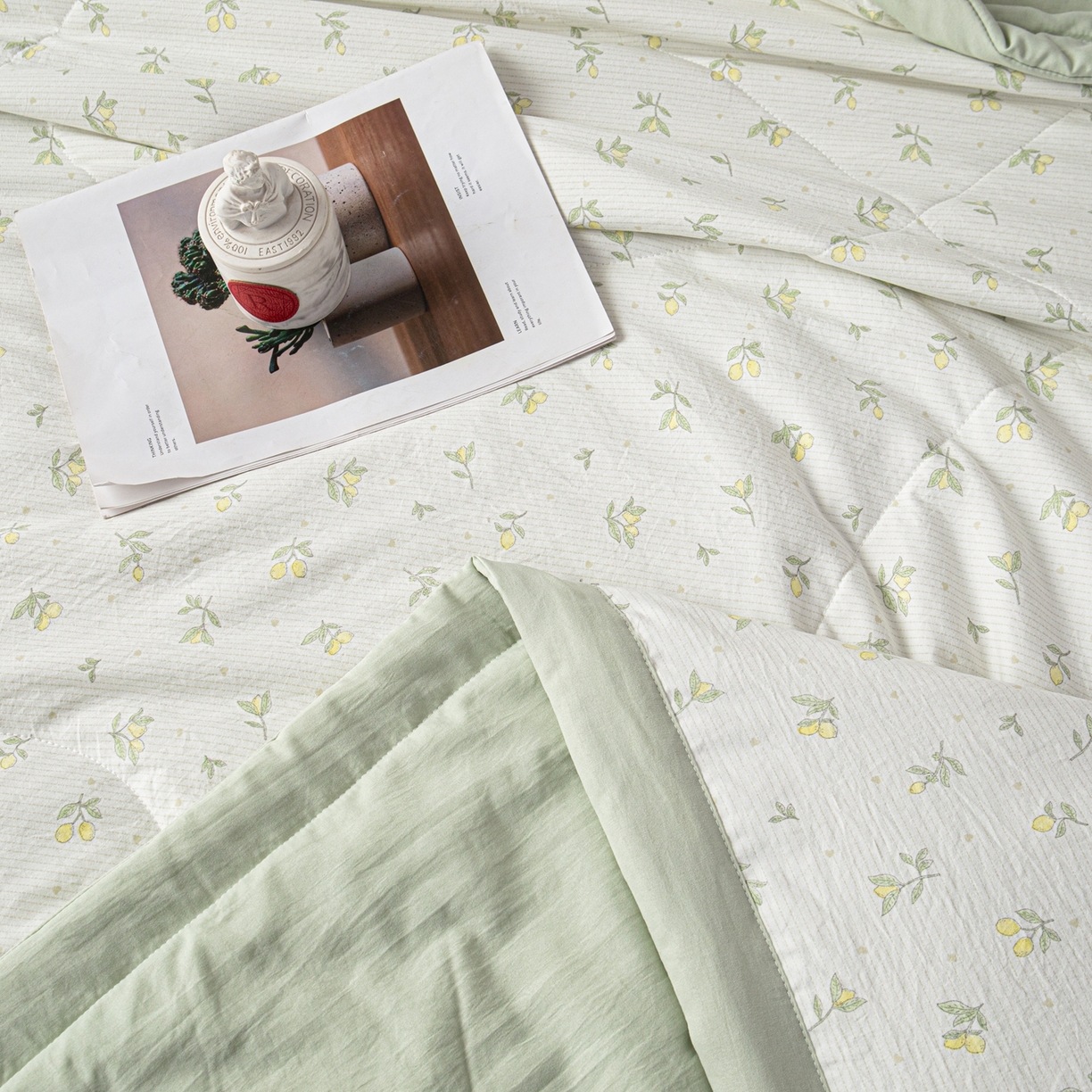 91家纺网 家纺一手货源 找家纺 亿莱鑫 2026新款时尚优棉夏被夏凉被空调被 小青柠