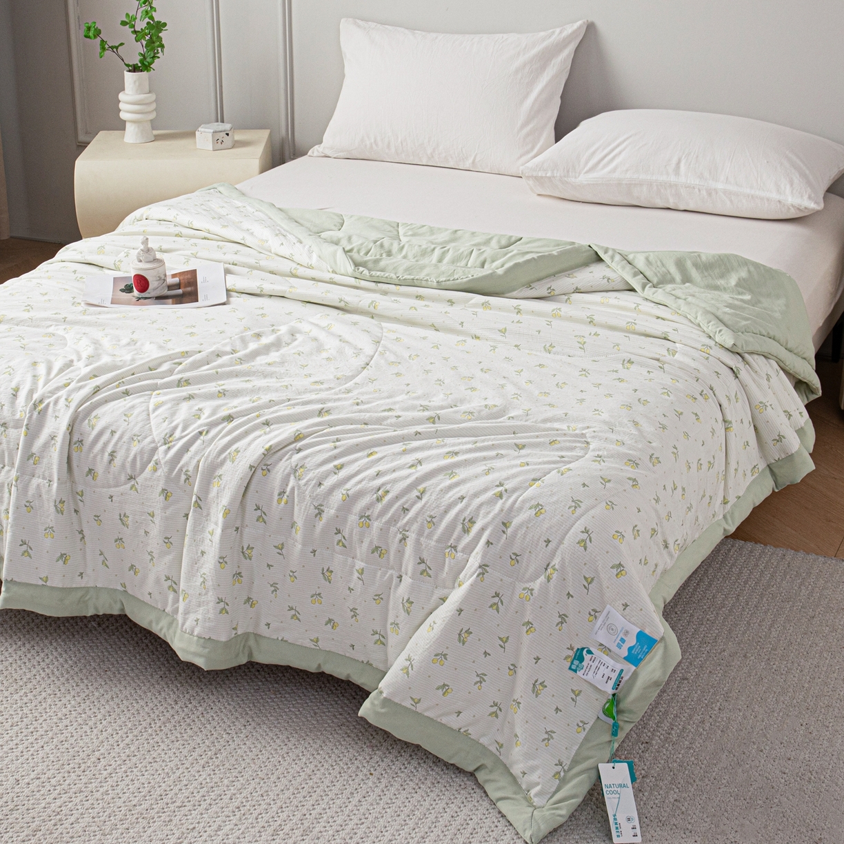 91家纺网 家纺一手货源 找家纺 亿莱鑫 2026新款时尚优棉夏被夏凉被空调被 小青柠