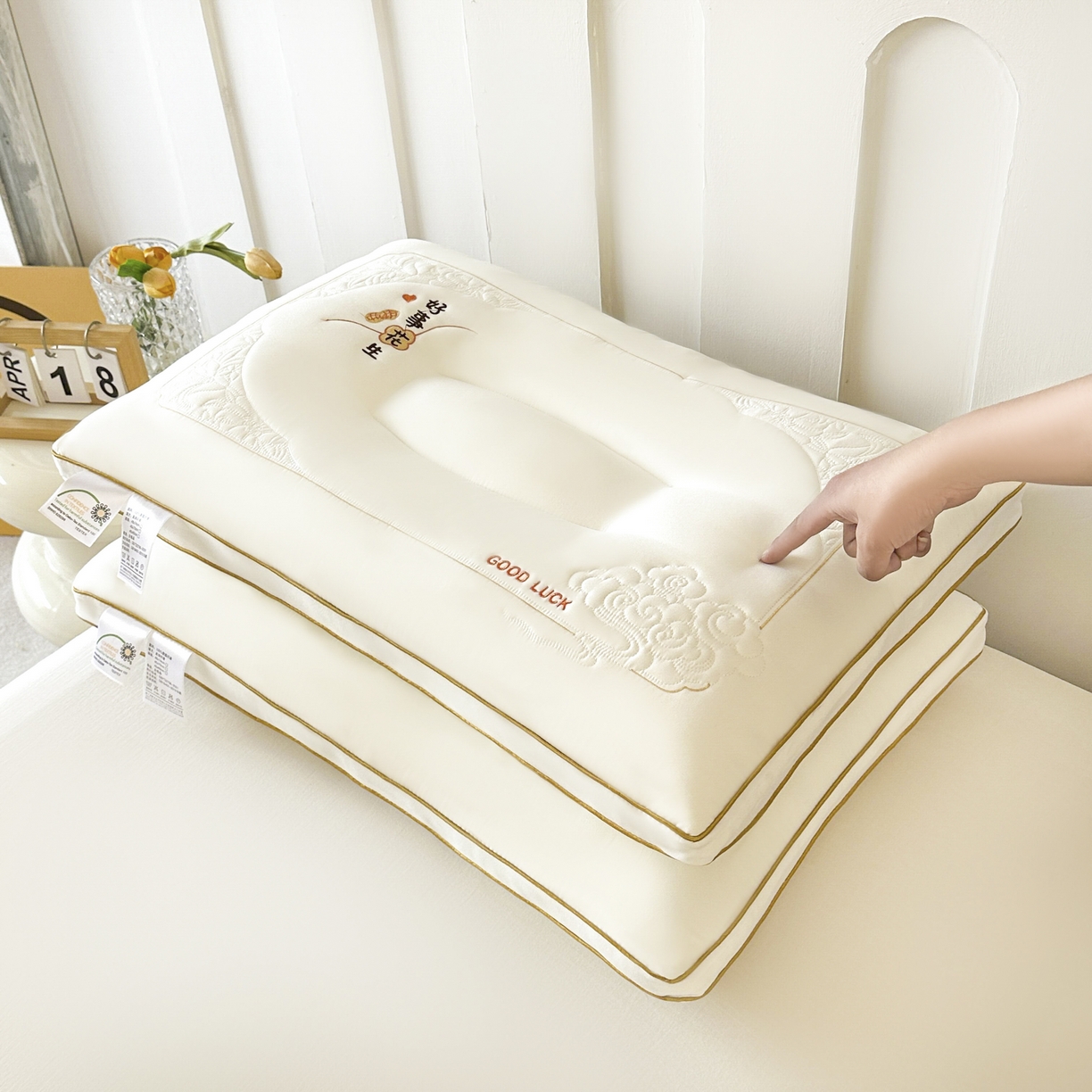 91家纺网 家纺一手货源 找家纺 （总）浩宇家纺 2026新款好事花生枕头枕芯成人家用舒适定型护颈枕助眠款6319