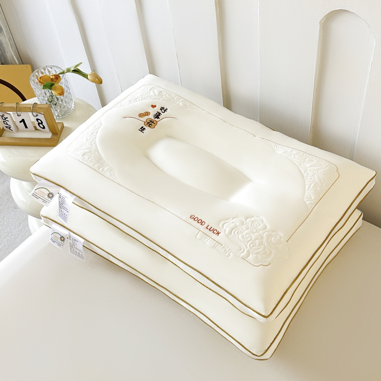 91家纺网 家纺一手货源 找家纺 （总）浩宇家纺 2026新款好事花生枕头枕芯成人家用舒适定型护颈枕助眠款6319