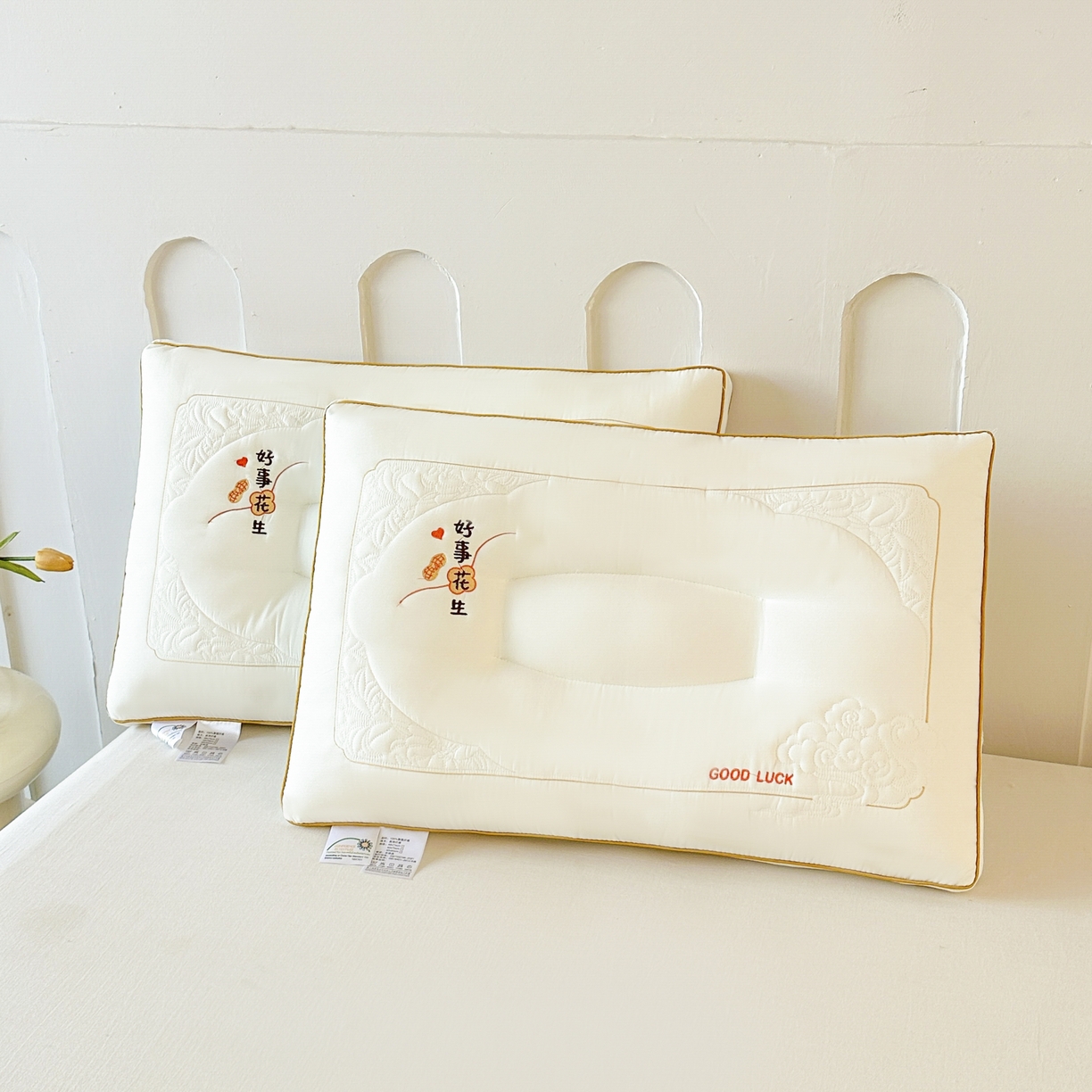 91家纺网 家纺一手货源 找家纺 （总）浩宇家纺 2026新款好事花生枕头枕芯成人家用舒适定型护颈枕助眠款6319