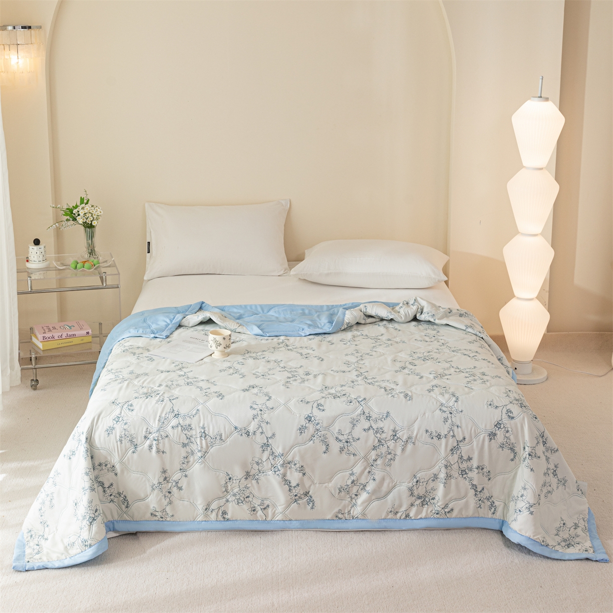 91家纺网 家纺一手货源 找家纺 梵心家纺 2026新款磨毛印花水洗棉夏被夏凉被空调被TEMU跨境爆款被子 青花兰