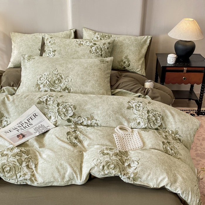 91家纺网 家纺一手货源 找家纺 （总）红日子纺织品 2026春夏云感复古+小清新皱皱纱四件套