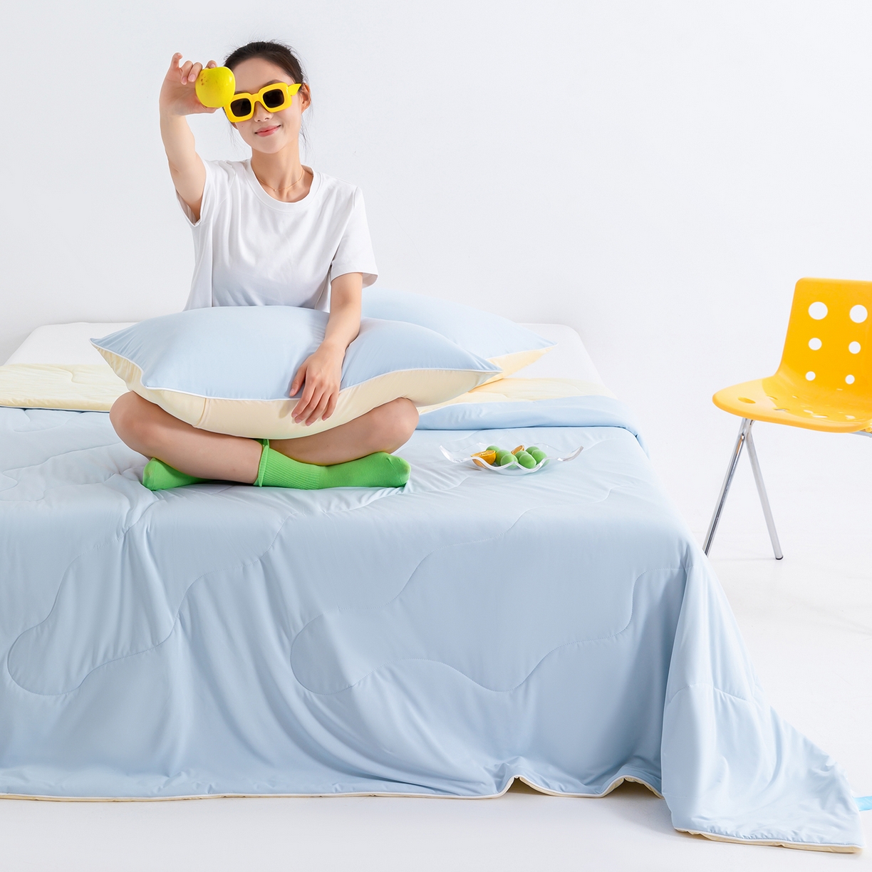 91家纺网 家纺一手货源 找家纺 （总）梵心家纺 2026新款凉感A类氨纶凉感丝夏被（10%氨纶）空调被大豆夏凉被