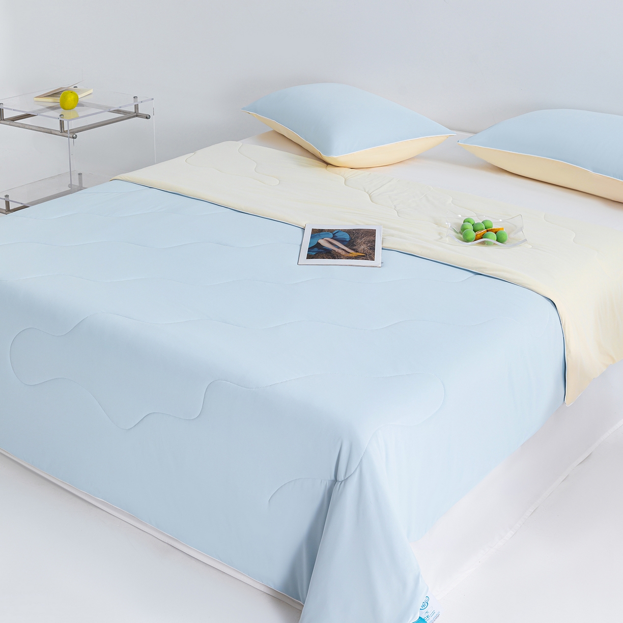 91家纺网 家纺一手货源 找家纺 （总）梵心家纺 2026新款凉感A类氨纶凉感丝夏被（10%氨纶）空调被大豆夏凉被