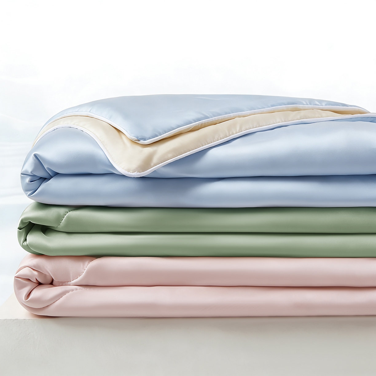 91家纺网 家纺一手货源 找家纺 （总）梵心家纺 2026新款凉感A类氨纶凉感丝夏被（10%氨纶）空调被大豆夏凉被