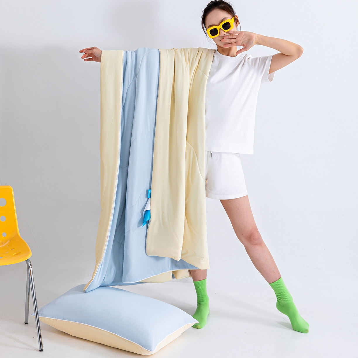 91家纺网 家纺一手货源 找家纺 （总）梵心家纺 2026新款凉感A类氨纶凉感丝夏被（10%氨纶）空调被大豆夏凉被