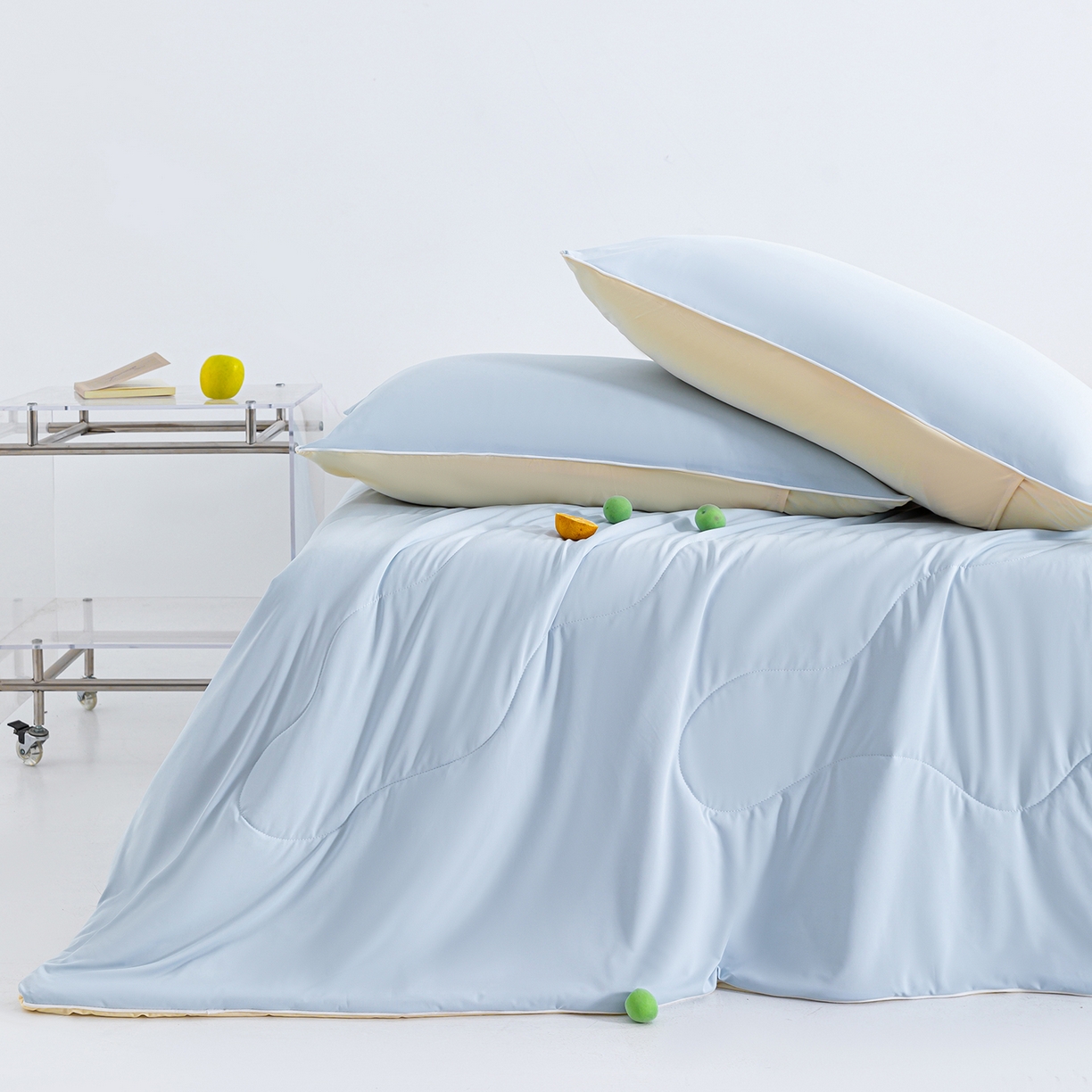 91家纺网 家纺一手货源 找家纺 （总）梵心家纺 2026新款凉感A类氨纶凉感丝夏被（10%氨纶）空调被大豆夏凉被