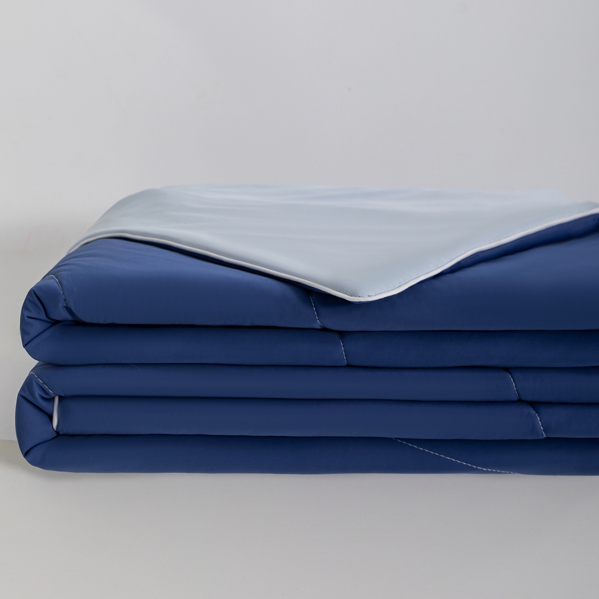 梵心家纺 2026新款凉感A类氨纶凉感丝夏被（10%氨纶）空调被大豆夏凉被 深睡蓝por