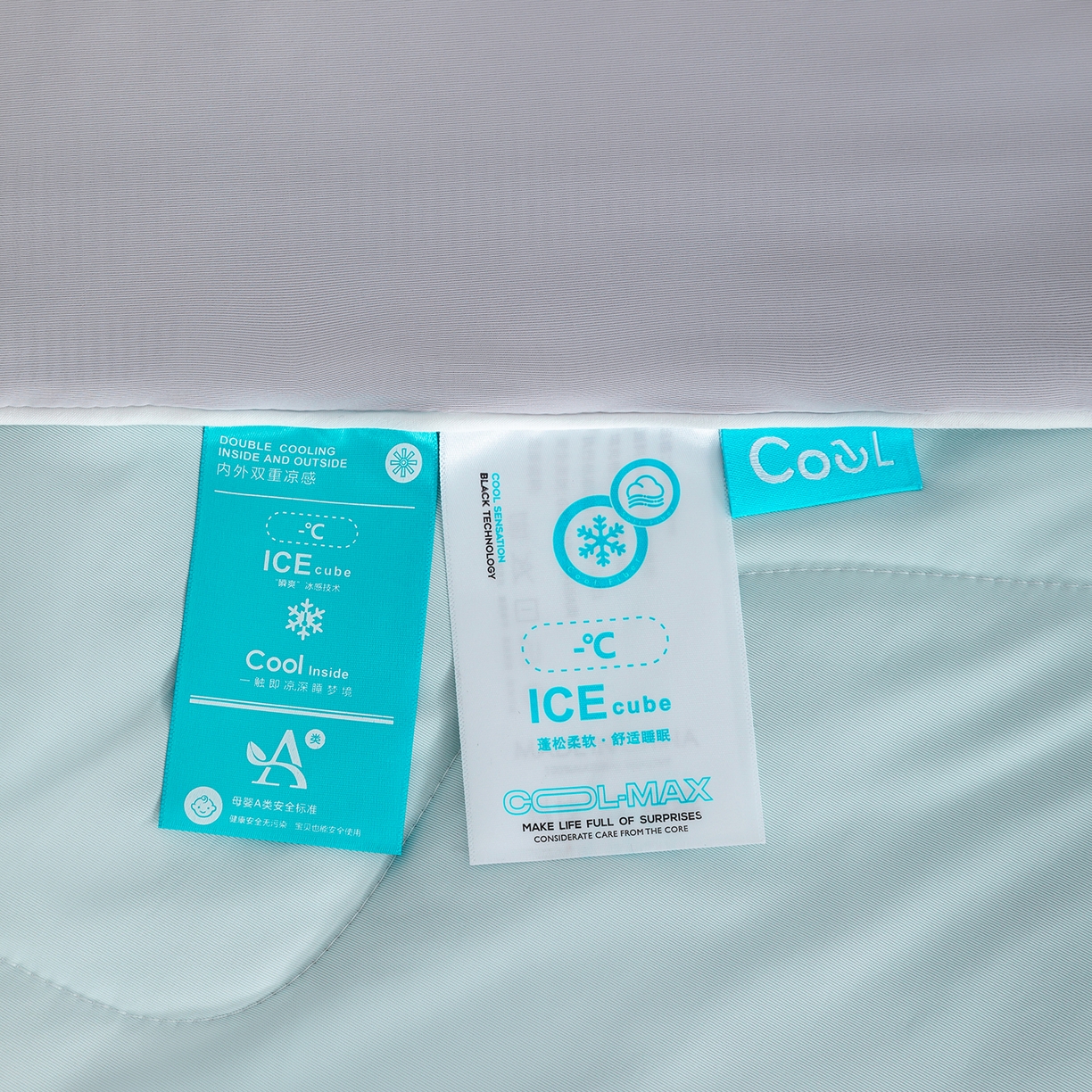 91家纺网 家纺一手货源 找家纺 梵心家纺 2026新款凉感A类氨纶凉感丝夏被（10%氨纶）空调被大豆夏凉被 珍珠灰+水蓝