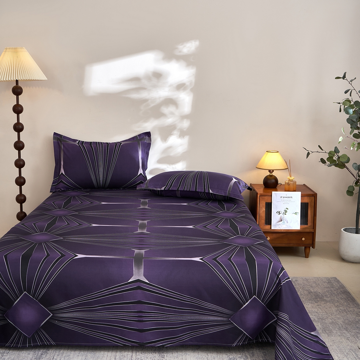 91家纺网 家纺一手货源 找家纺 馨乐家纺 2026新款亲肤舒适印花单床单 芷妍