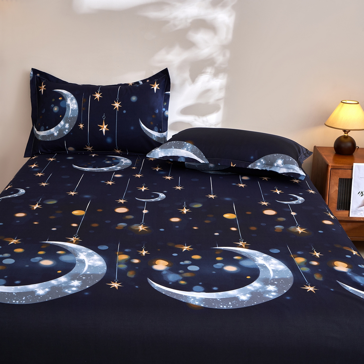 91家纺网 家纺一手货源 找家纺 馨乐家纺 2026新款亲肤舒适印花单床单 夜曲