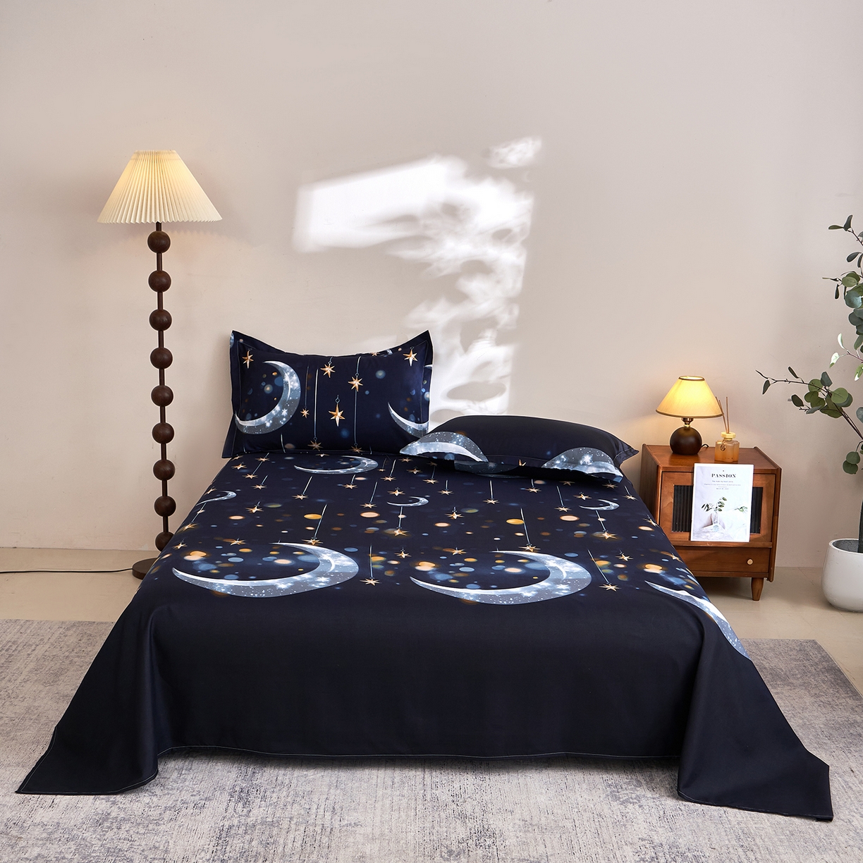 馨乐家纺 2026新款亲肤舒适印花单床单 夜曲