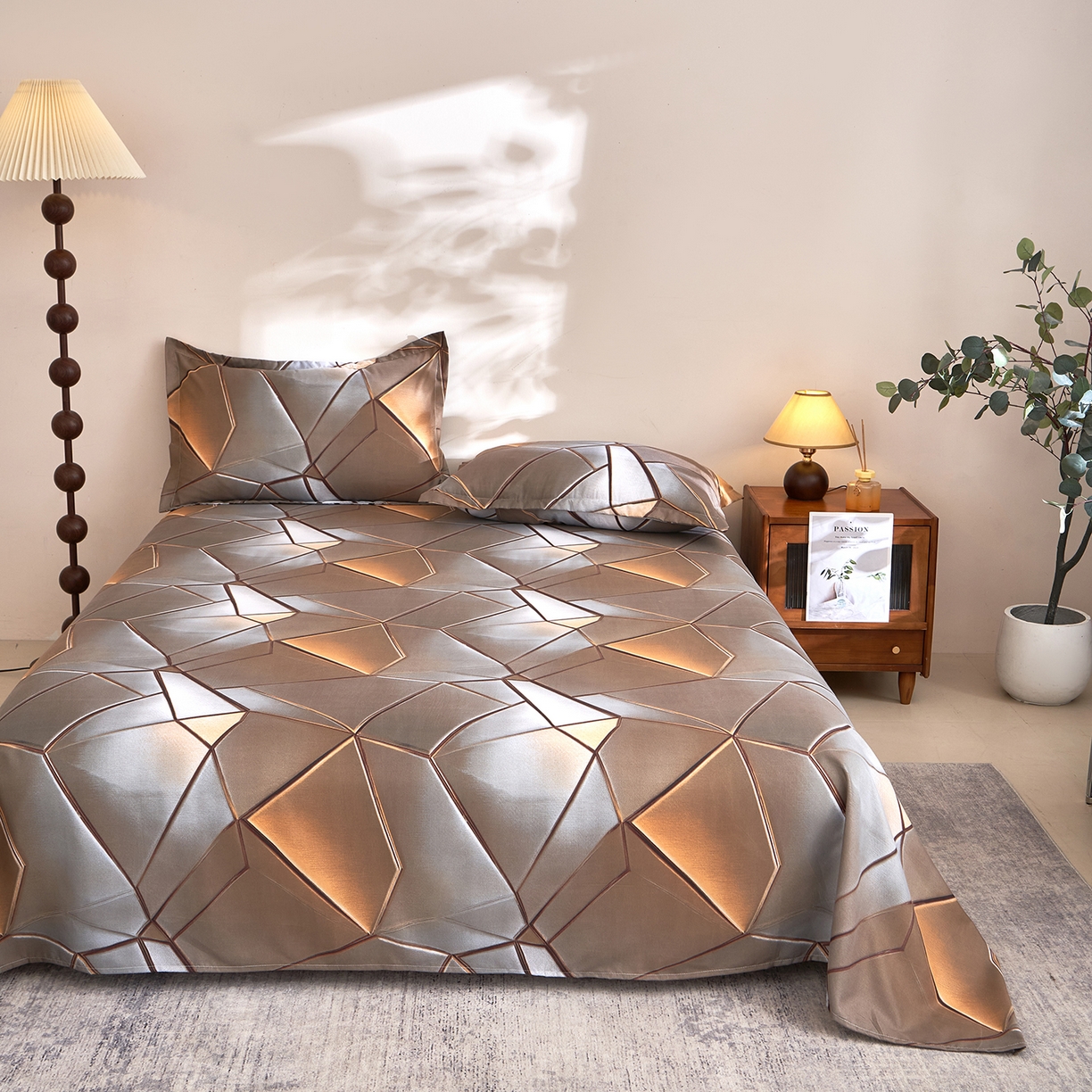 91家纺网 家纺一手货源 找家纺 馨乐家纺 2026新款亲肤舒适印花单床单 贝诺