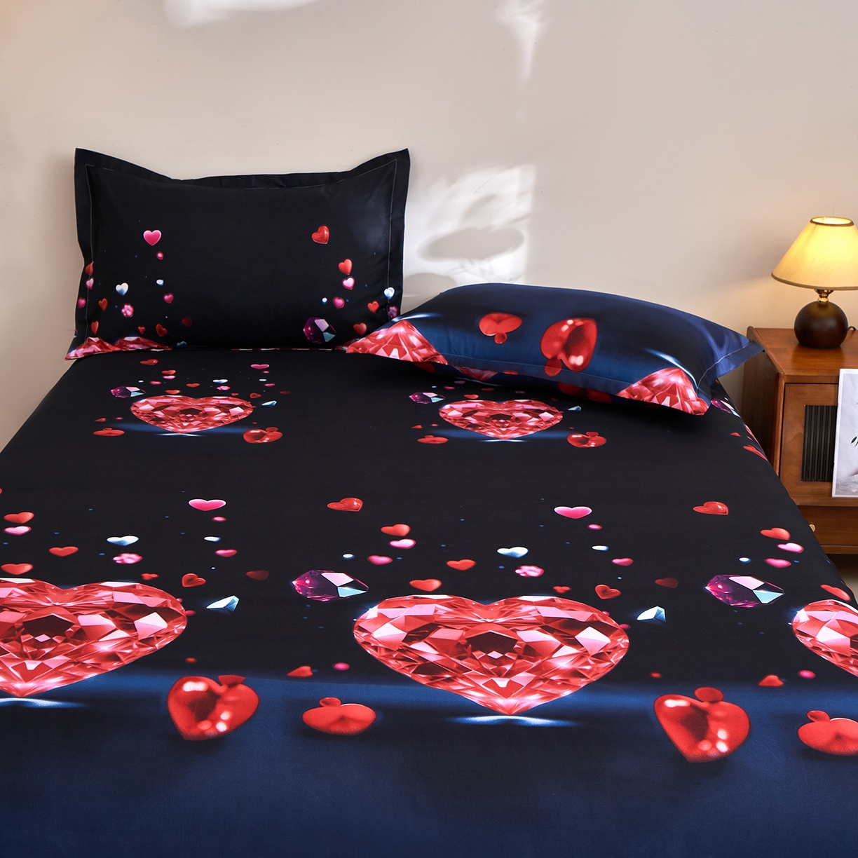 91家纺网 家纺一手货源 找家纺 馨乐家纺 2026新款亲肤舒适印花单床单 心相恋