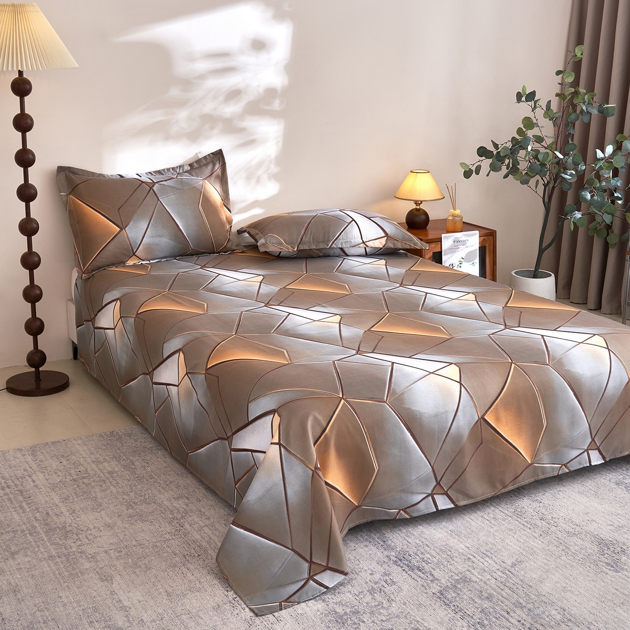 91家纺网 家纺一手货源 找家纺 馨乐家纺 2026新款亲肤舒适印花单床单 贝诺