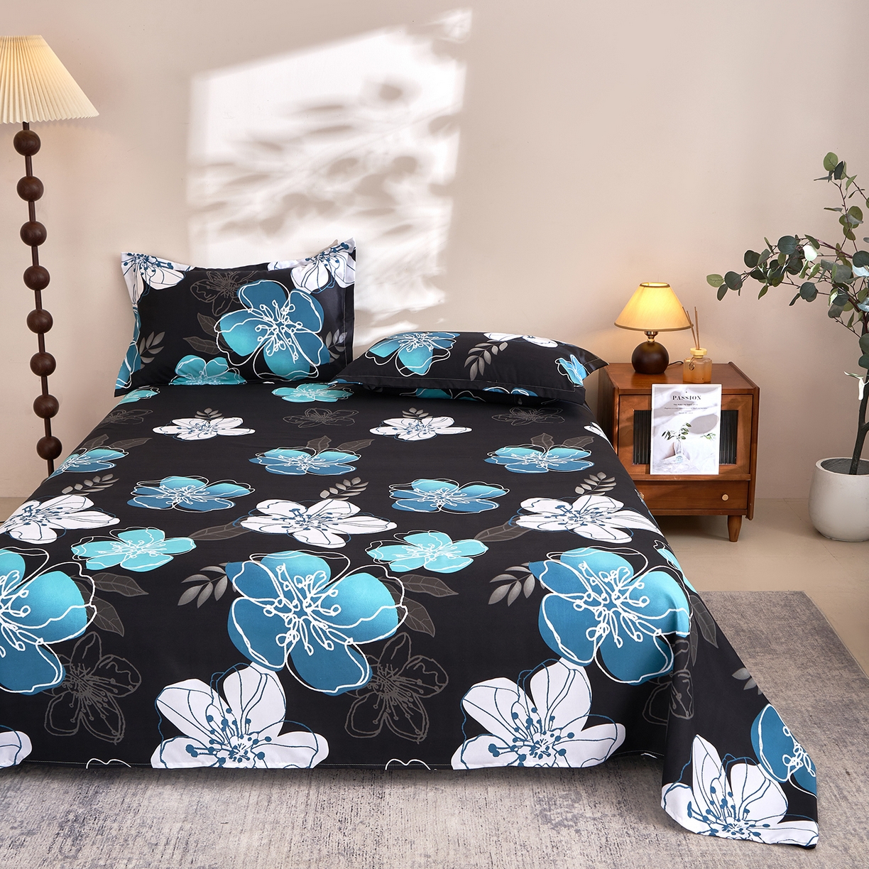 91家纺网 家纺一手货源 找家纺 馨乐家纺 2026新款亲肤舒适印花单床单 芳华