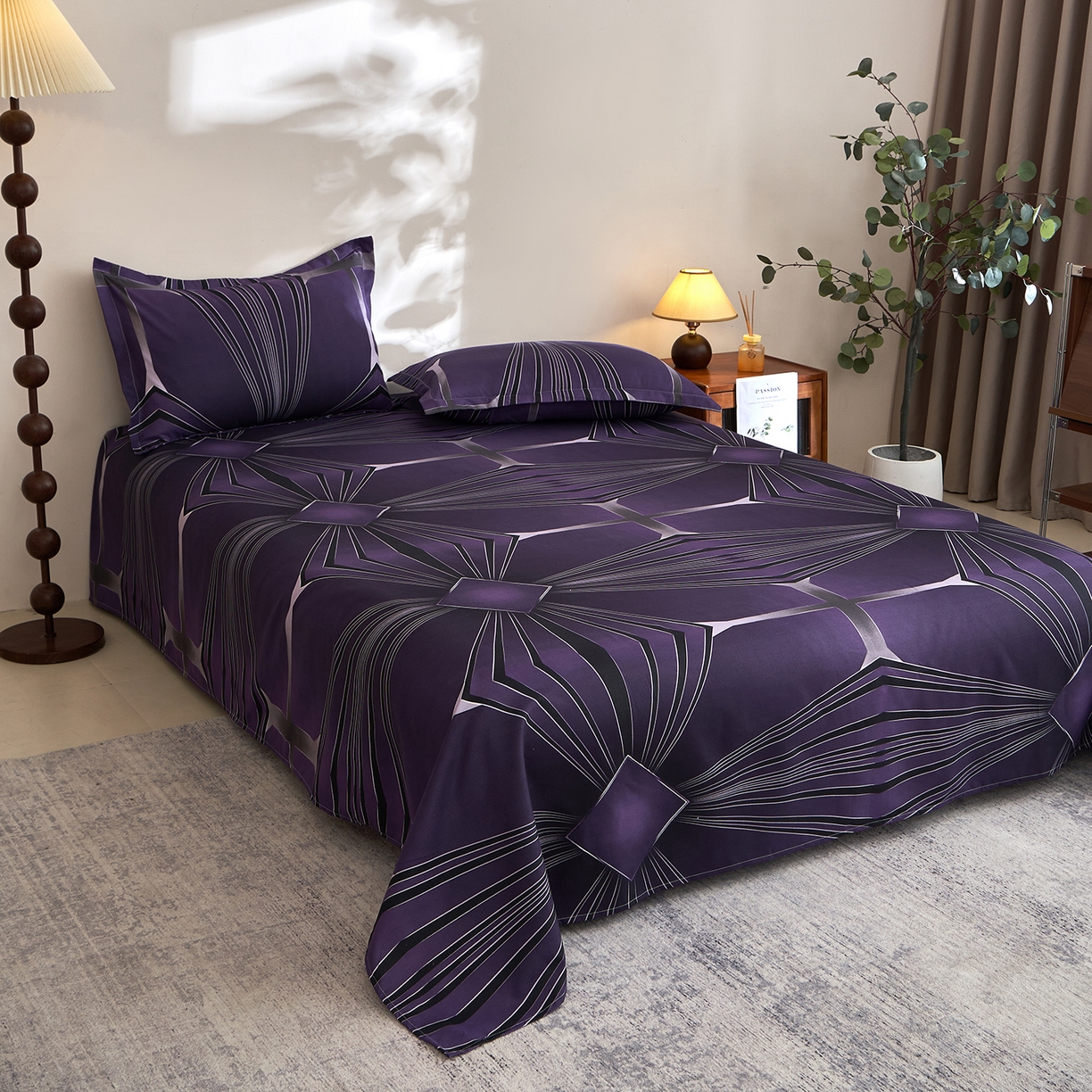 91家纺网 家纺一手货源 找家纺 馨乐家纺 2026新款亲肤舒适印花单床单 芷妍