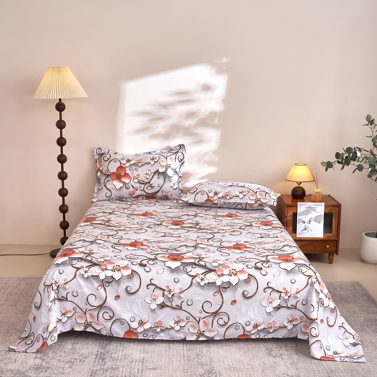 馨乐家纺 2026新款亲肤舒适印花单床单 蒂芙娜