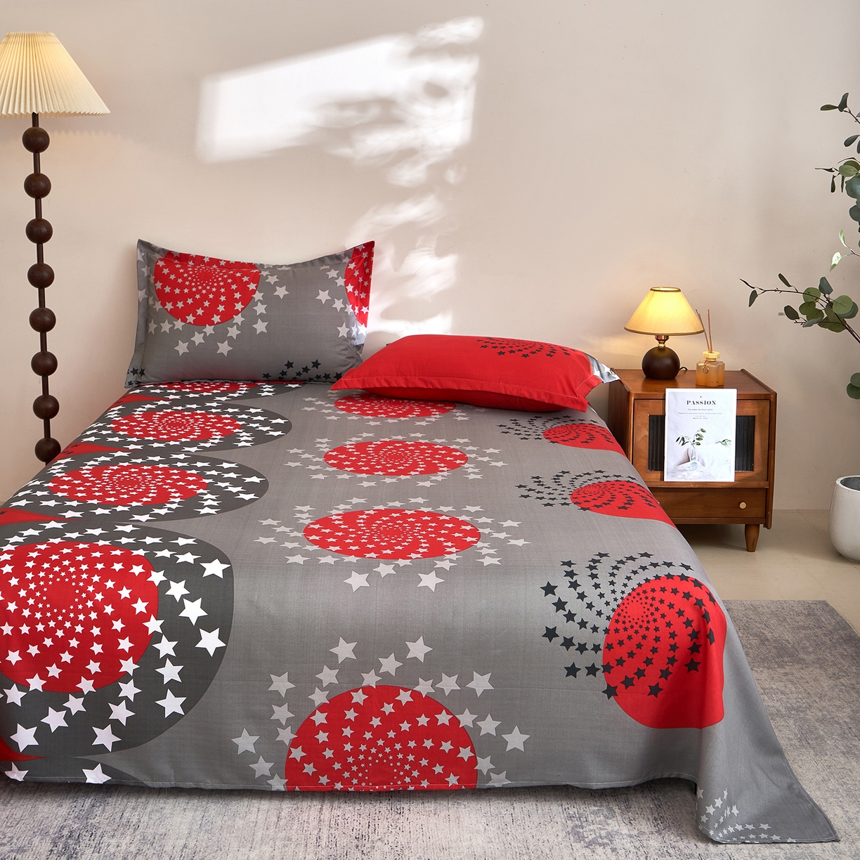 91家纺网 家纺一手货源 找家纺 馨乐家纺 2026新款亲肤舒适印花单床单 抒情