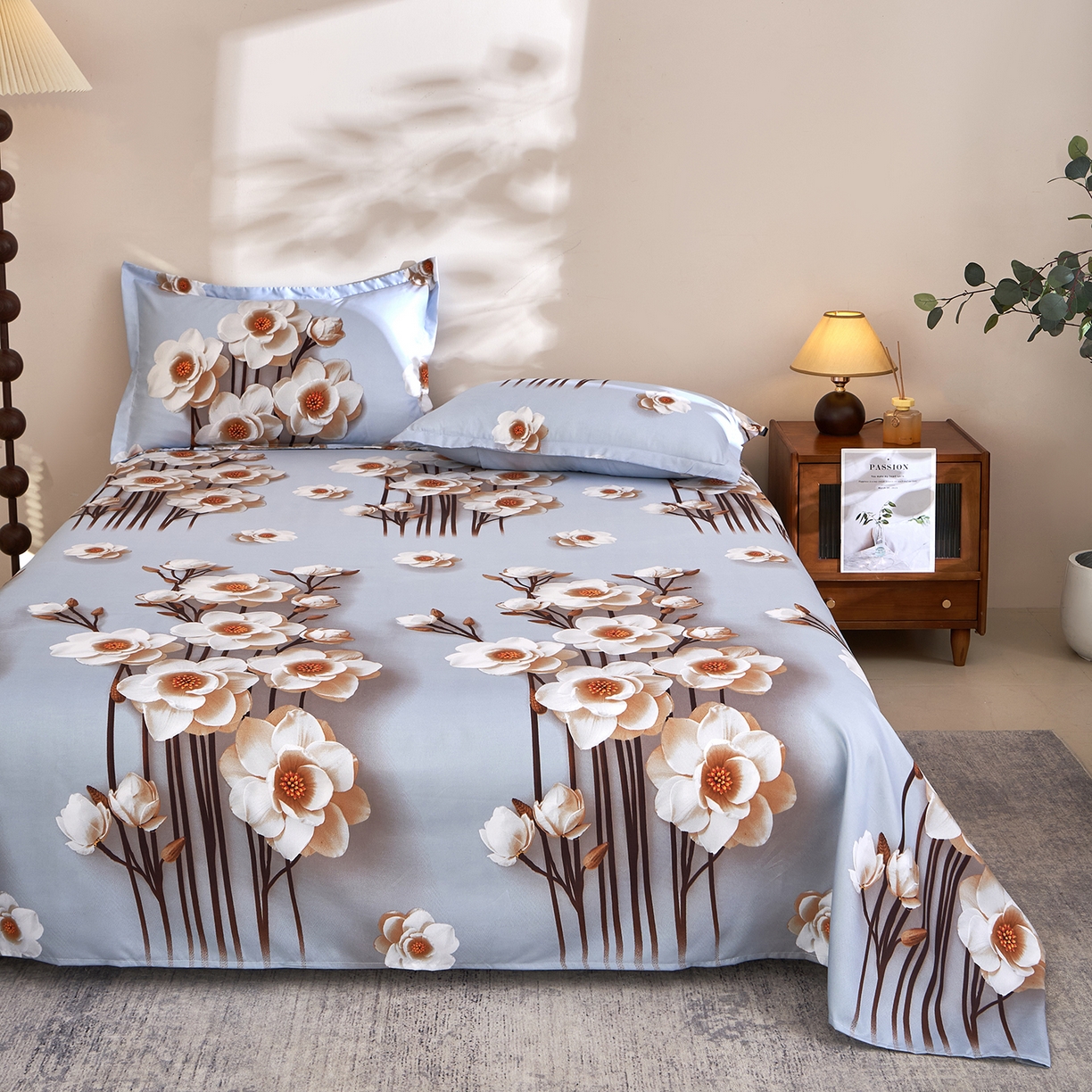 91家纺网 家纺一手货源 找家纺 馨乐家纺 2026新款亲肤舒适印花单床单 锦绣花香