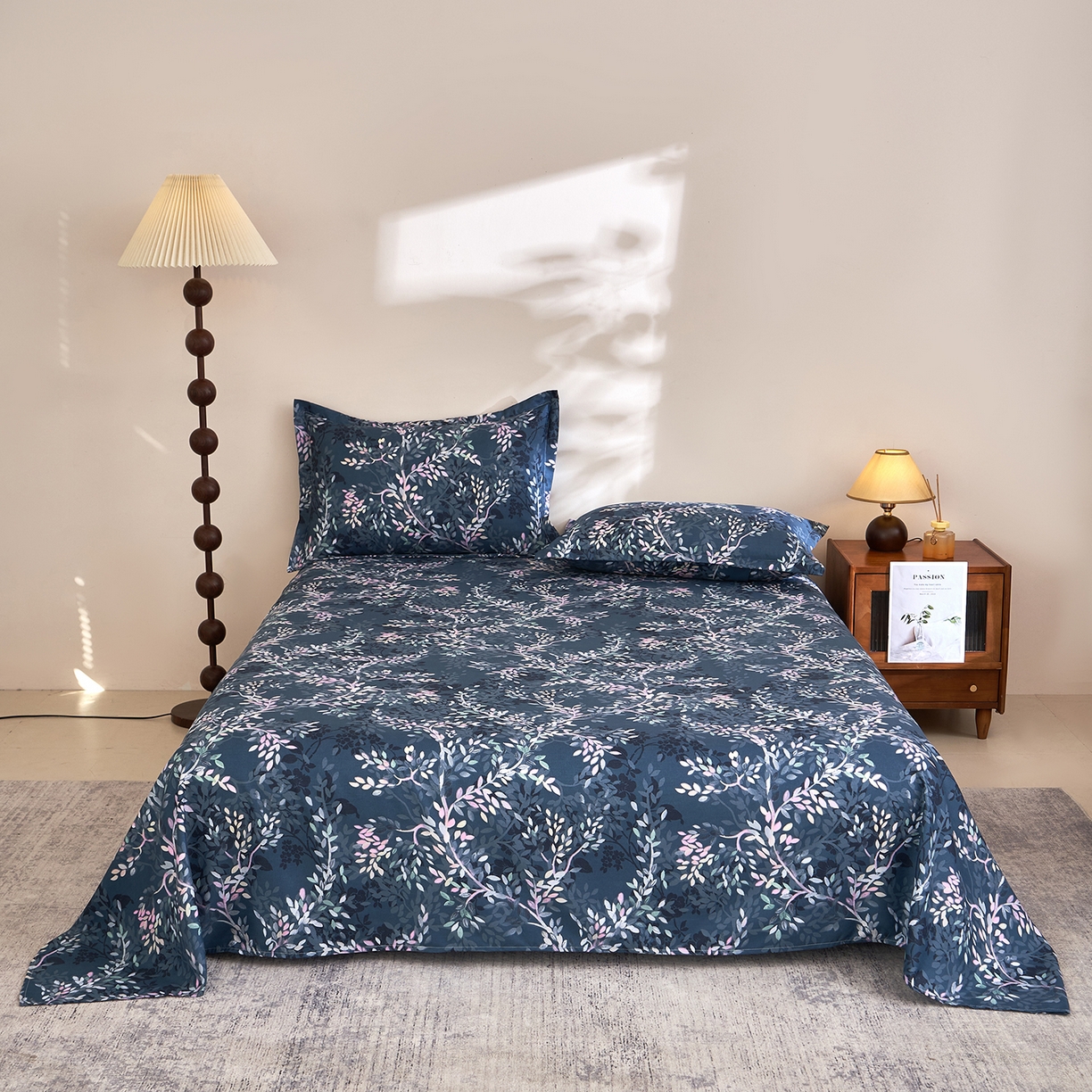 馨乐家纺 2026新款亲肤舒适印花单床单 海棠