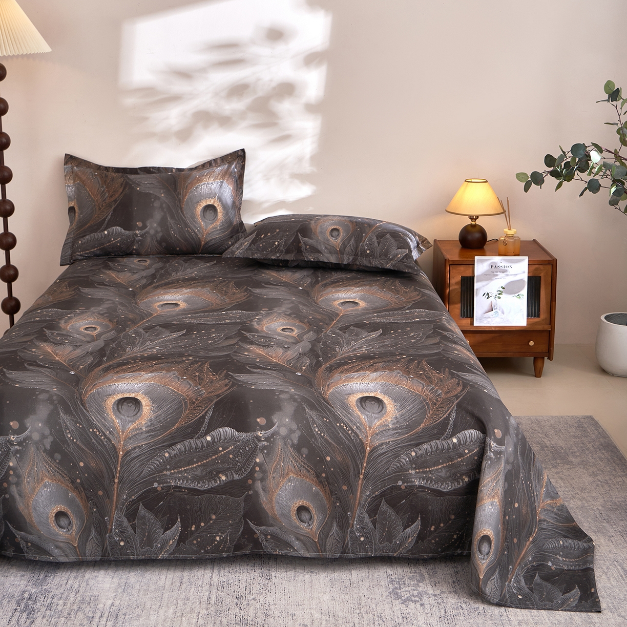 91家纺网 家纺一手货源 找家纺 馨乐家纺 2026新款亲肤舒适印花单床单 云听若舞