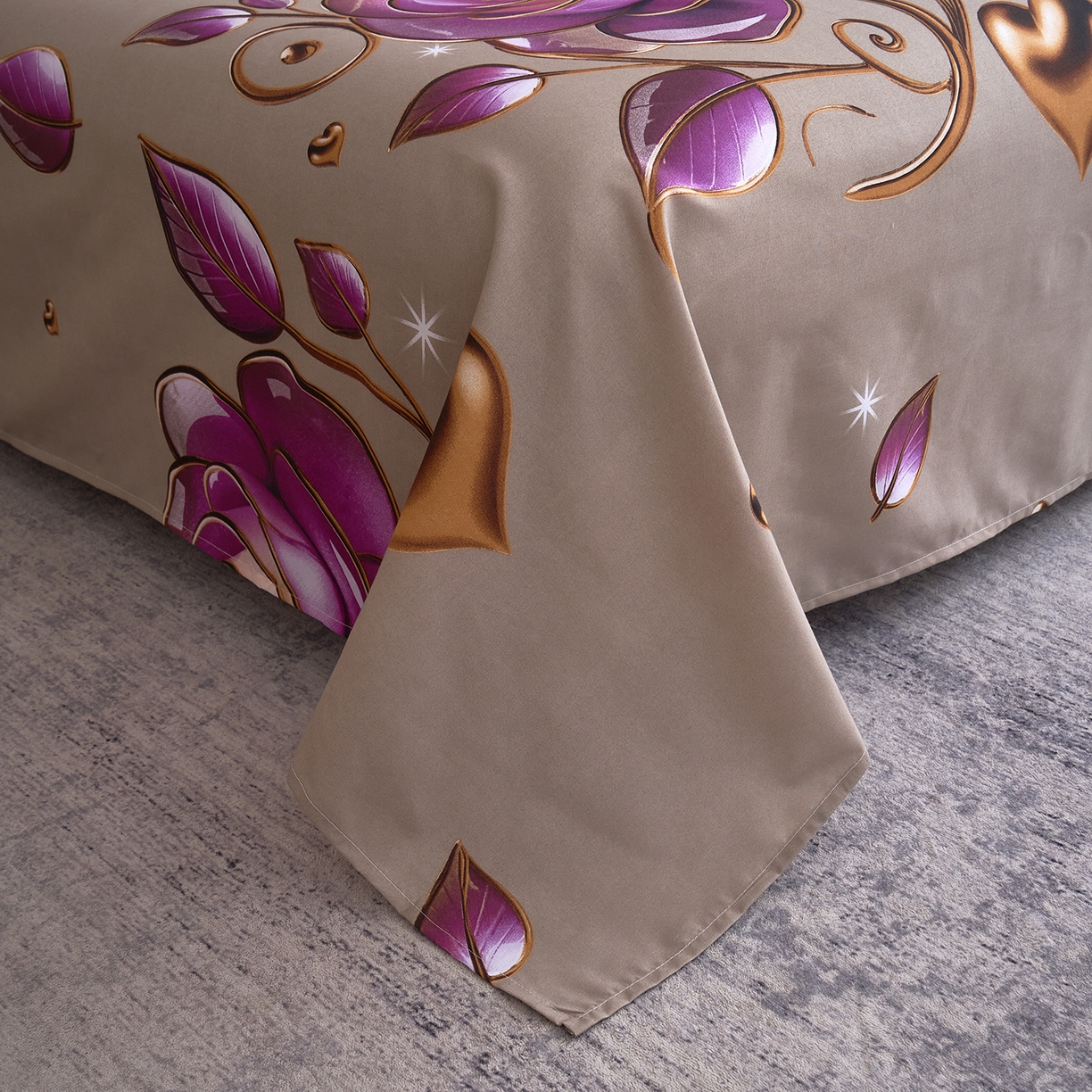 91家纺网 家纺一手货源 找家纺 馨乐家纺 2026新款亲肤舒适印花单床单 米娜