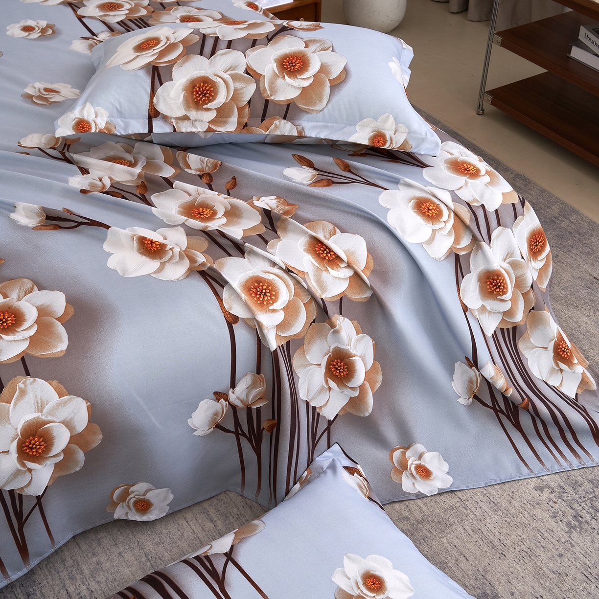 91家纺网 家纺一手货源 找家纺 馨乐家纺 2026新款亲肤舒适印花单床单 锦绣花香