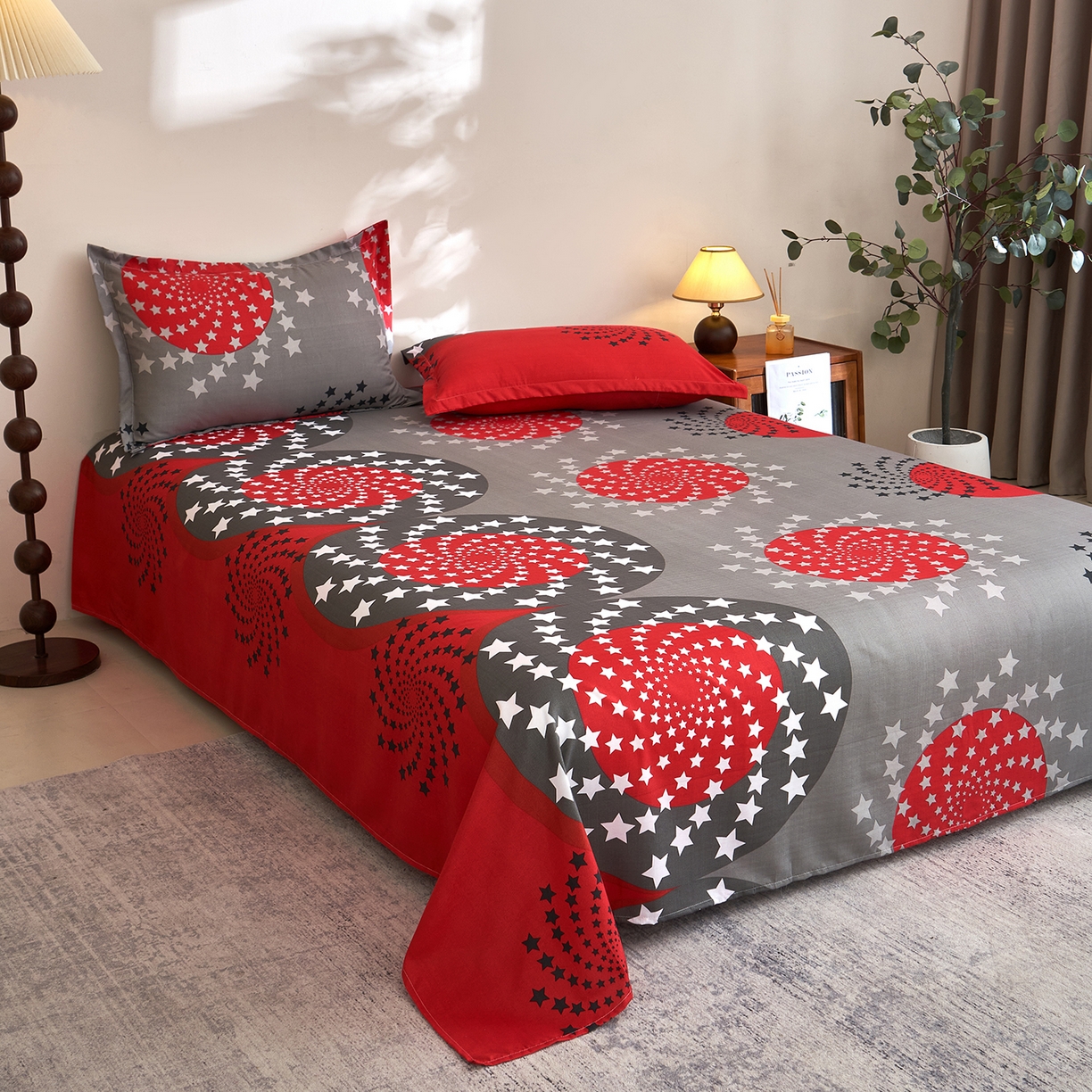 91家纺网 家纺一手货源 找家纺 馨乐家纺 2026新款亲肤舒适印花单床单 抒情