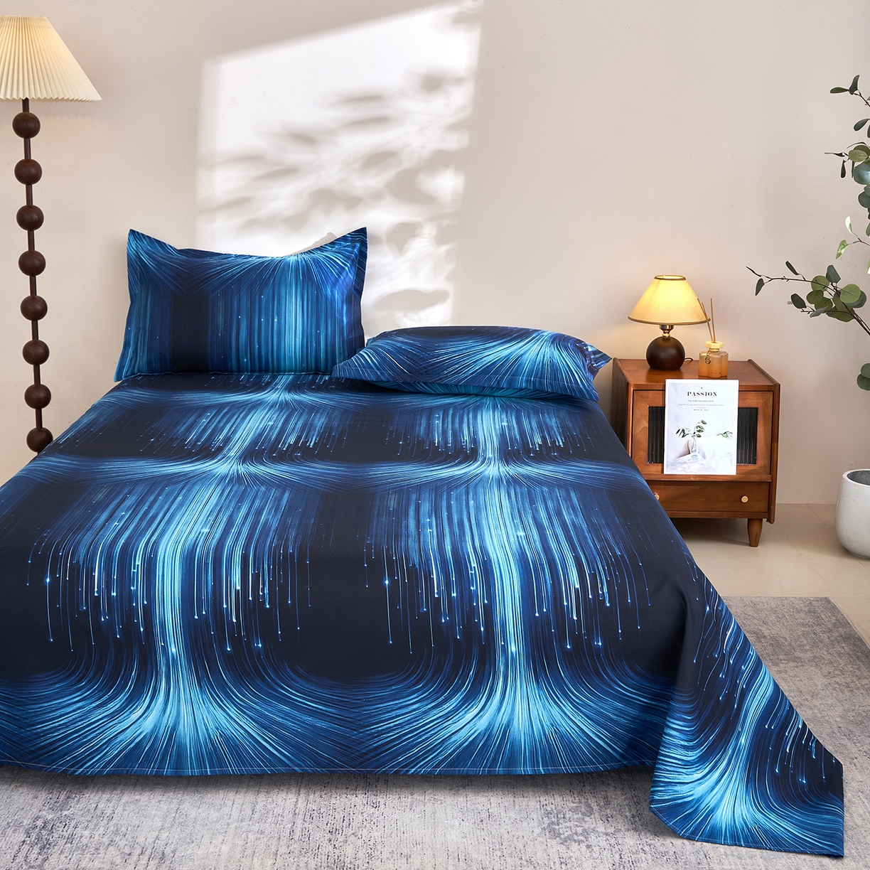 91家纺网 家纺一手货源 找家纺 馨乐家纺 2026新款亲肤舒适印花单床单 随风