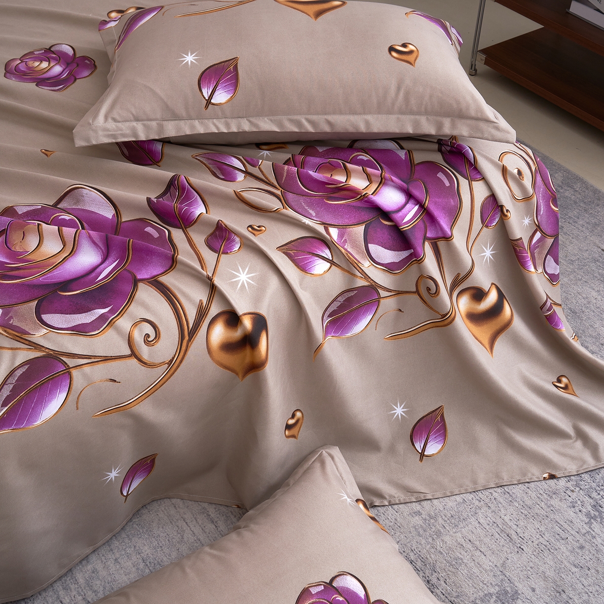 91家纺网 家纺一手货源 找家纺 馨乐家纺 2026新款亲肤舒适印花单床单 米娜